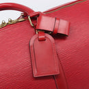 LOUIS VUITTON Epi Keepall 50 Boston Bag Red M42967 LV Auth 205950A-14