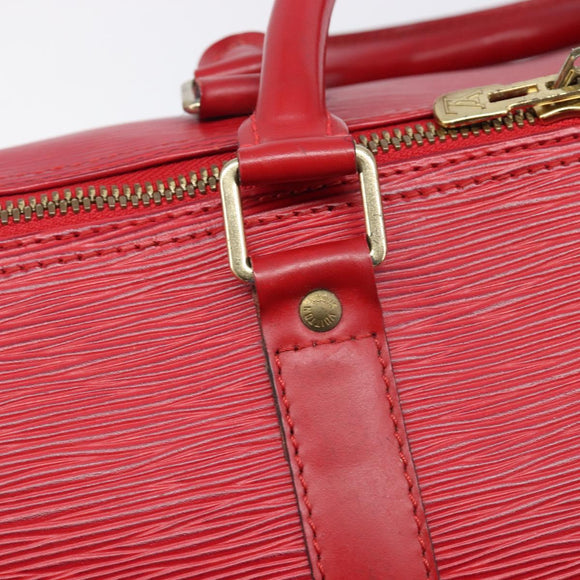 LOUIS VUITTON Epi Keepall 50 Boston Bag Red M42967 LV Auth 205950A