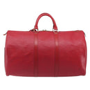 LOUIS VUITTON Epi Keepall 50 Boston Bag Red M42967 LV Auth 205950A-3