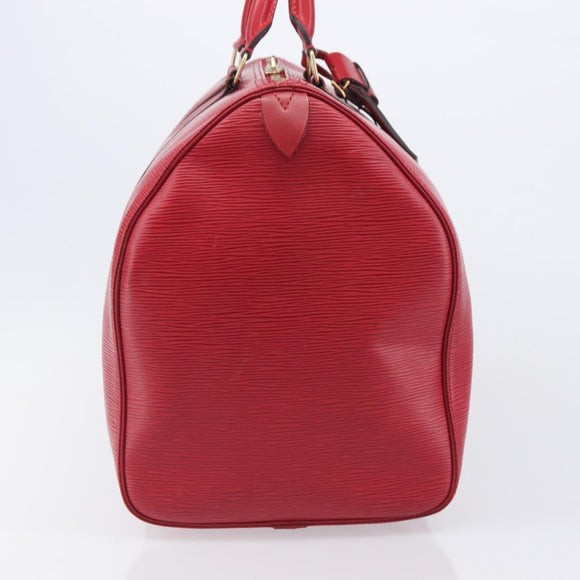 LOUIS VUITTON Epi Keepall 50 Boston Bag Red M42967 LV Auth 205950A