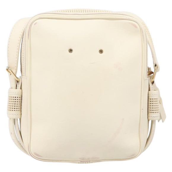 LOUIS VUITTON Cuir Bequia Trotteur MM Bag Leather White M95359 LV Auth 205951
