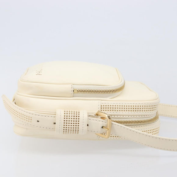 LOUIS VUITTON Cuir Bequia Trotteur MM Bag Leather White M95359 LV Auth 205951
