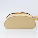 CELINE Vanity Shoulder Bag Leather 2way Beige Gold Tone Auth 205952A-5