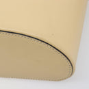 CELINE Vanity Shoulder Bag Leather 2way Beige Gold Tone Auth 205952A-16