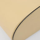CELINE Vanity Shoulder Bag Leather 2way Beige Gold Tone Auth 205952A-17