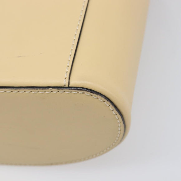CELINE Vanity Shoulder Bag Leather 2way Beige Gold Tone Auth 205952A