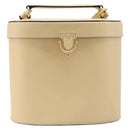 CELINE Vanity Shoulder Bag Leather 2way Beige Gold Tone Auth 205952A-13