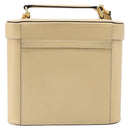 CELINE Vanity Shoulder Bag Leather 2way Beige Gold Tone Auth 205952A-2