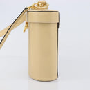 CELINE Vanity Shoulder Bag Leather 2way Beige Gold Tone Auth 205952A-3