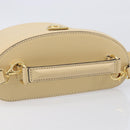 CELINE Vanity Shoulder Bag Leather 2way Beige Gold Tone Auth 205952A-7