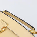 CELINE Vanity Shoulder Bag Leather 2way Beige Gold Tone Auth 205952A-14