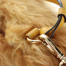PRADA Shoulder Bag Fur 2way Yellow Gold Auth 205953M-15