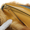 PRADA Shoulder Bag Fur 2way Yellow Gold Auth 205953M-21
