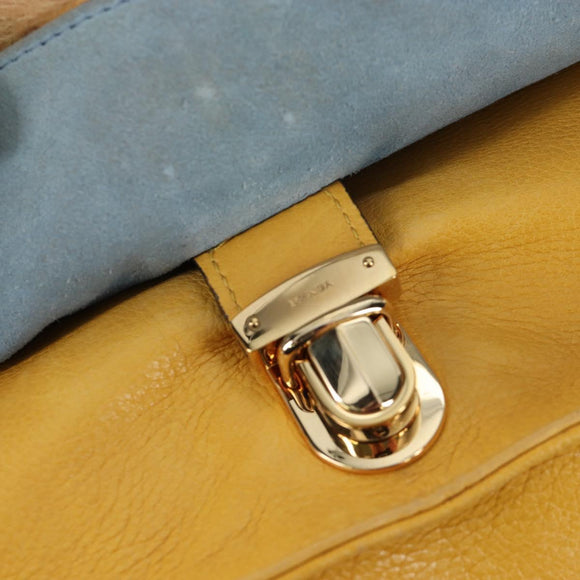 PRADA Shoulder Bag Fur 2way Yellow Gold Auth 205953M