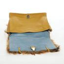 PRADA Shoulder Bag Fur 2way Yellow Gold Auth 205953M-26