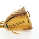 PRADA Shoulder Bag Fur 2way Yellow Gold Auth 205953M-3