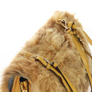 PRADA Shoulder Bag Fur 2way Yellow Gold Auth 205953M-6