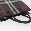 BURBERRY Nova Check Hand Bag PVC Leather Black Red Auth 205962-10