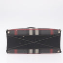 BURBERRY Nova Check Hand Bag PVC Leather Black Red Auth 205962-14