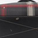 BURBERRY Nova Check Hand Bag PVC Leather Black Red Auth 205962-15