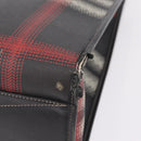 BURBERRY Nova Check Hand Bag PVC Leather Black Red Auth 205962-19