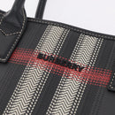 BURBERRY Nova Check Hand Bag PVC Leather Black Red Auth 205962-21