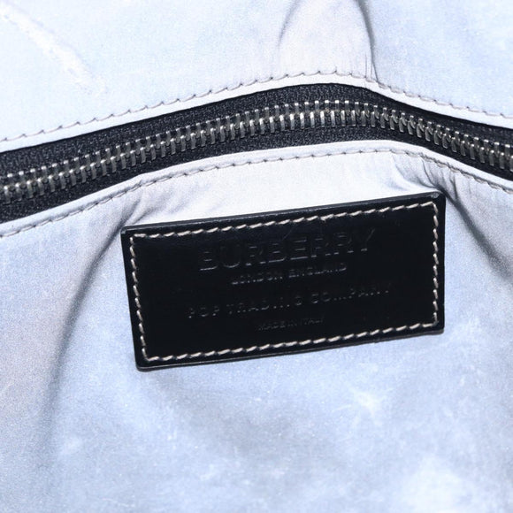 BURBERRY Nova Check Hand Bag PVC Leather Black Red Auth 205962