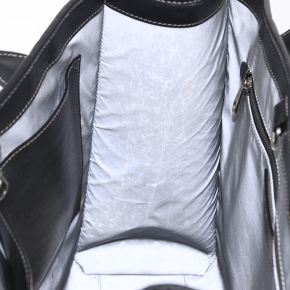 BURBERRY Nova Check Hand Bag PVC Leather Black Red Auth 205962