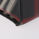 BURBERRY Nova Check Hand Bag PVC Leather Black Red Auth 205962-5