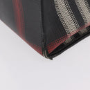 BURBERRY Nova Check Hand Bag PVC Leather Black Red Auth 205962-6