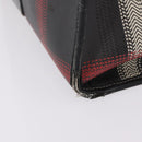 BURBERRY Nova Check Hand Bag PVC Leather Black Red Auth 205962-8