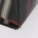 BURBERRY Nova Check Hand Bag PVC Leather Black Red Auth 205962-9