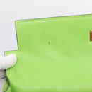 HERMES Kelly 32 Hand Bag Leather 2way Green Gold Auth 205964SM-27