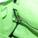 HERMES Kelly 32 Hand Bag Leather 2way Green Gold Auth 205964SM-33