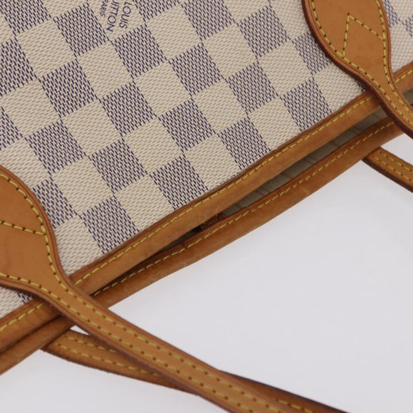 LOUIS VUITTON Damier Azur Neverfull MM Tote Bag N41605 LV Auth 205971A