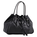 PRADA Tote Bag Leather Black Silver Auth 205973M-1