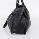 PRADA Tote Bag Leather Black Silver Auth 205973M-5