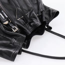 PRADA Tote Bag Leather Black Silver Auth 205973M-6
