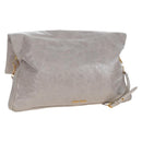 Miu Miu Shoulder Bag Vitellolux Gray Gold Auth 205975V-1