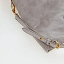 Miu Miu Shoulder Bag Vitellolux Gray Gold Auth 205975V-11