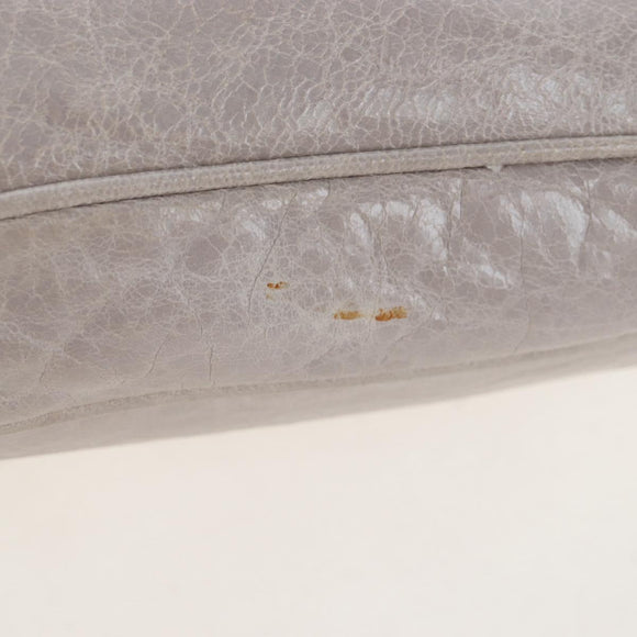 Miu Miu Shoulder Bag Vitellolux Gray Gold Auth 205975V
