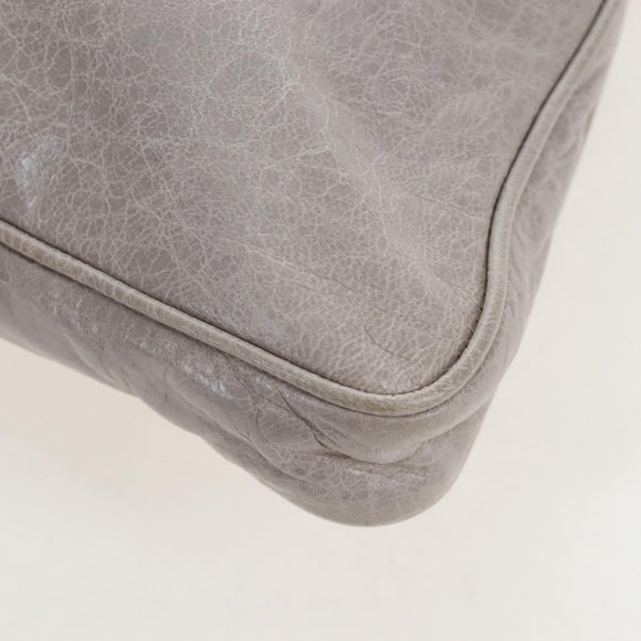 Miu Miu Shoulder Bag Vitellolux Gray Gold Auth 205975V