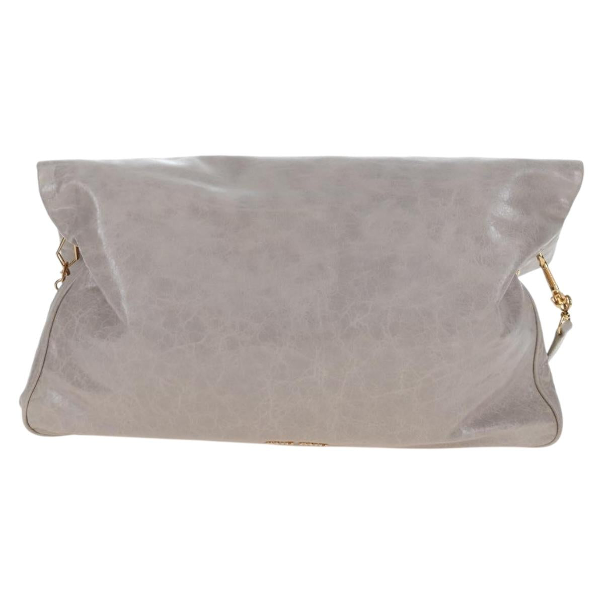 Miu Miu Shoulder Bag Vitellolux Gray Gold Auth 205975V | Brand