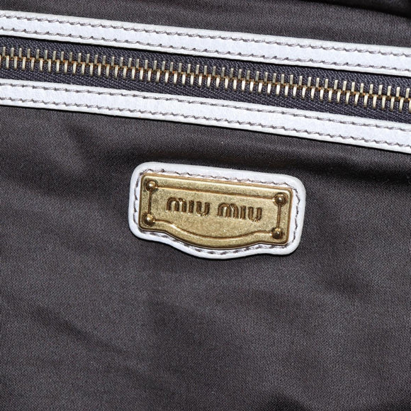 Miu Miu Shoulder Bag Vitellolux Gray Gold Auth 205975V