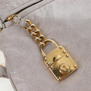 Miu Miu Shoulder Bag Vitellolux Gray Gold Auth 205975V-27