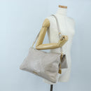 Miu Miu Shoulder Bag Vitellolux Gray Gold Auth 205975V-29