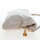 Miu Miu Shoulder Bag Vitellolux Gray Gold Auth 205975V-5
