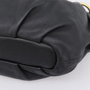 PRADA Chain Shoulder Shoulder Bag Leather Black Gold Auth 205977M-14