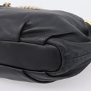 PRADA Chain Shoulder Shoulder Bag Leather Black Gold Auth 205977M-16