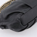 PRADA Chain Shoulder Shoulder Bag Leather Black Gold Auth 205977M-17